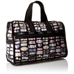 NWOT LeSportsac Large  Travel Duffel with Multicolor Label Print